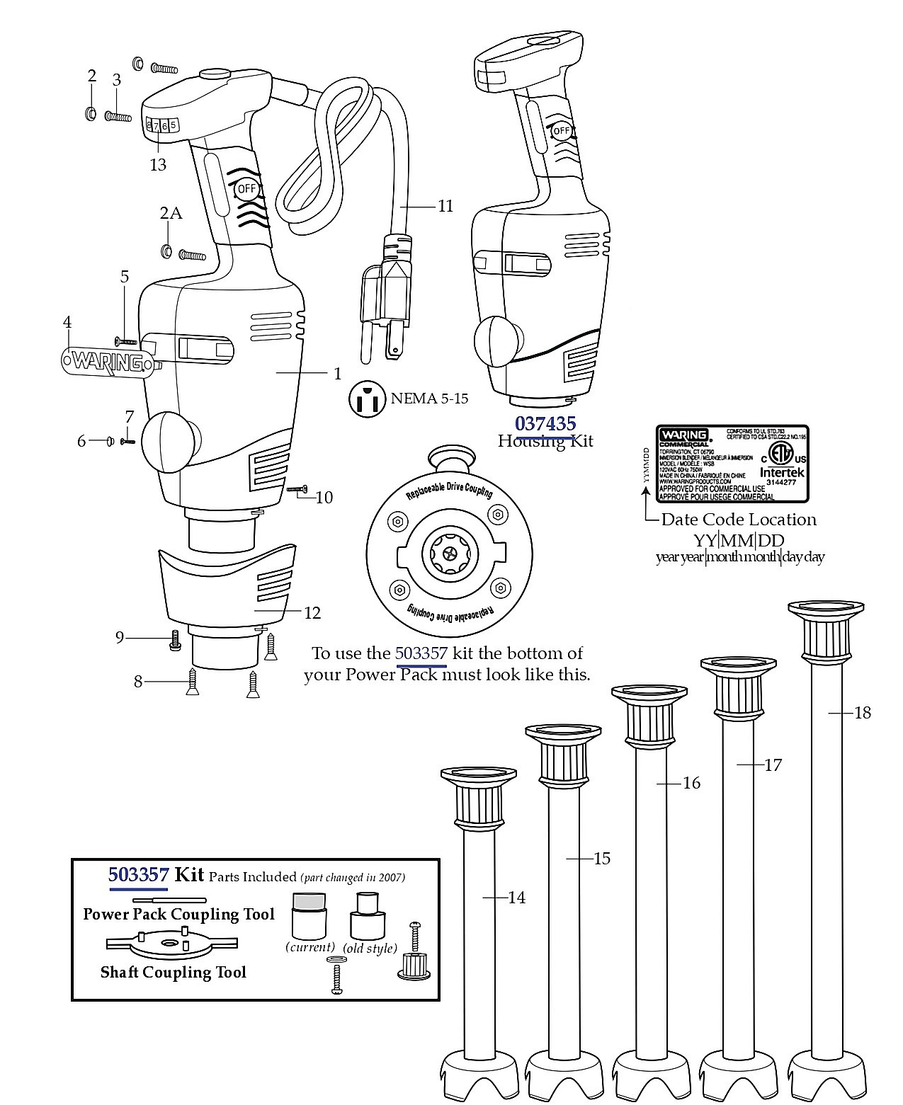 Immersion Blender part list
