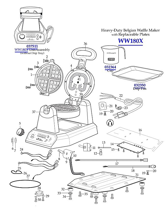 Heavy-Duty Belgian Waffle Maker with Replaceable  Plates
