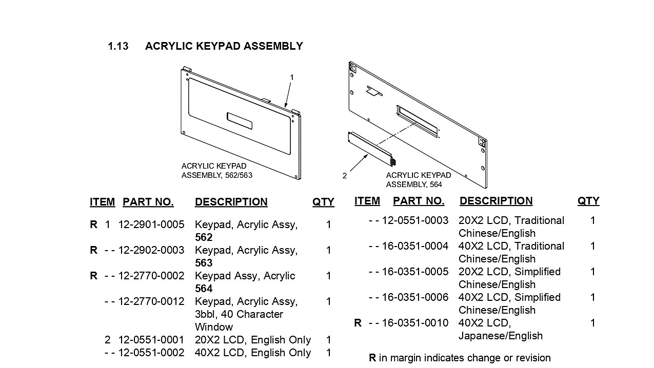 FBD Acrylic Keypad Assembly