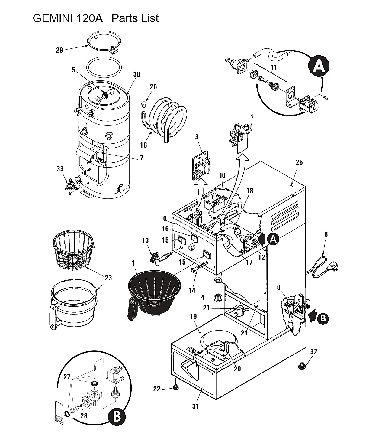 GEMINI 120A Parts List