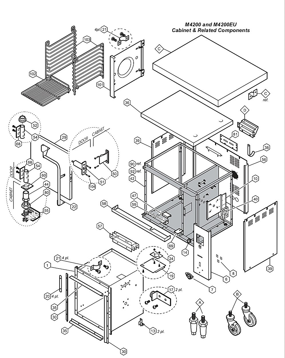 M4200 M4200EU Cabinet & Related Components