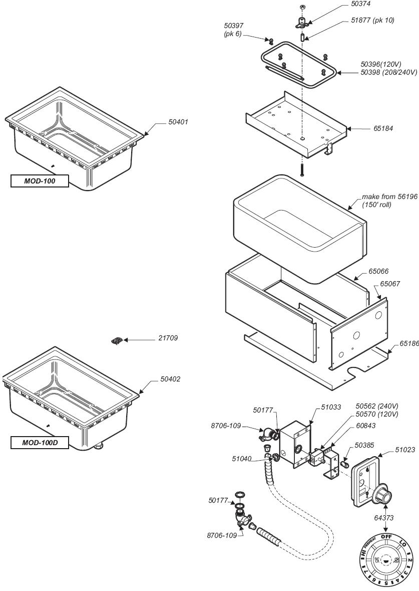 MOD100(D) Exploded View & Parts List